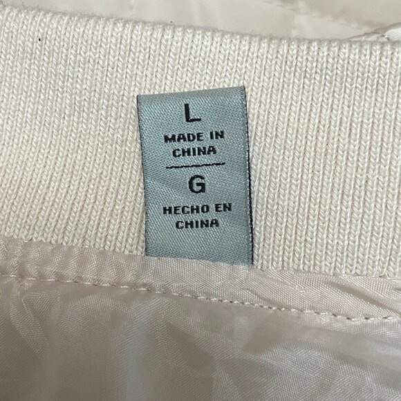 Levi's Diamond Quilted Bomber Ivory Jacket Womens Size‎ L - Picture 10 of 11